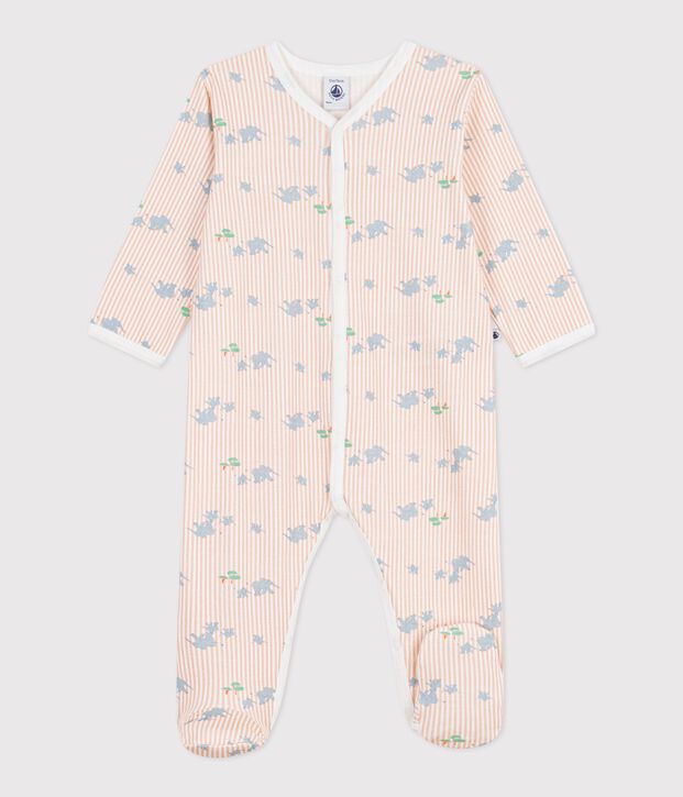Pyjama b&eacute;b&eacute; en coton imprim&eacute; &eacute;l&eacute;phants blanc/multicouleur
