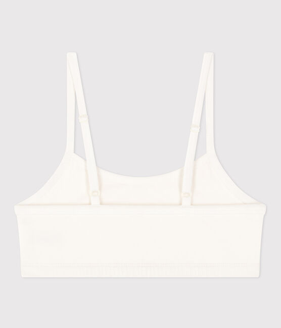 Brassière unie en coton et élasthanne femme blanc MARSHMALLOW