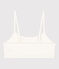 Brassière unie en coton et élasthanne femme blanc MARSHMALLOW