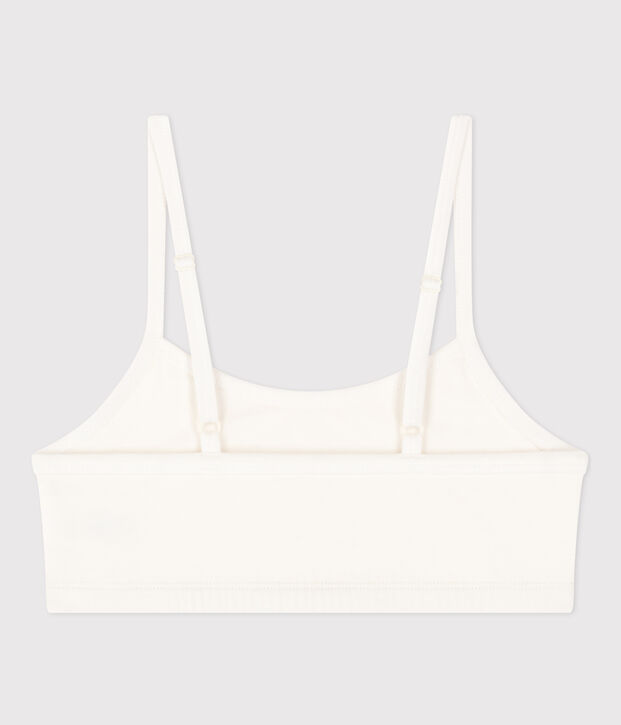 Brassi&egrave;re unie en coton et &eacute;lasthanne femme blanc