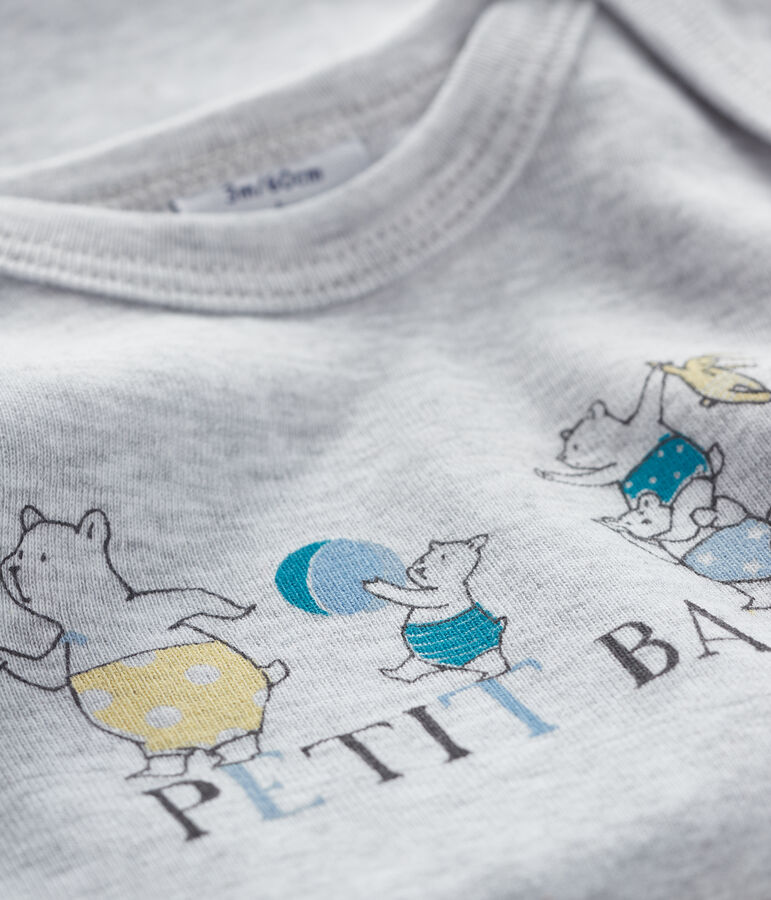 Body manches longues b&eacute;b&eacute; gar&ccedil;on-fille gris