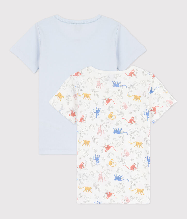 Lot de 2 t-shirts manches courtes petite fille en coton multicouleur