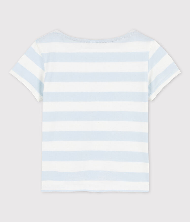 T-shirt manches courtes en coton enfant fille PLEINAIR/ MARSHMALLOW