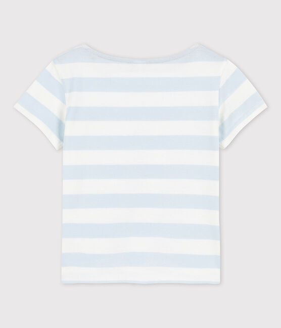 T-shirt manches courtes en coton enfant fille PLEINAIR/ MARSHMALLOW