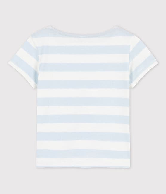 T-shirt manches courtes en coton enfant fille PLEINAIR/ MARSHMALLOW