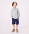 Chemise enfant en coton manches longues à rayures PAUL/ ECUME