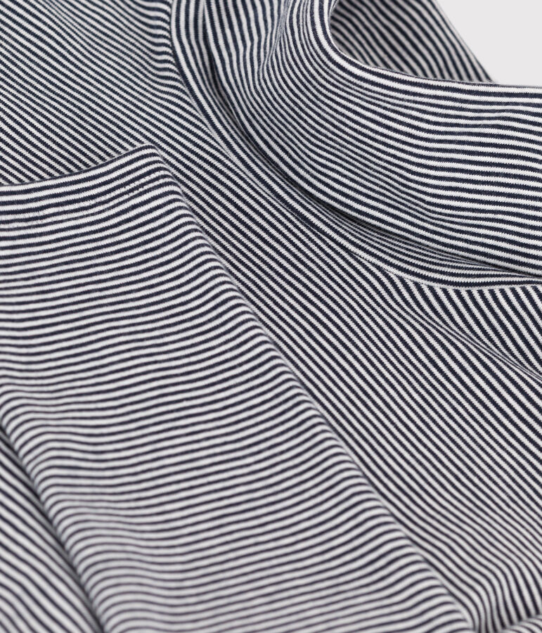 Tee-shirt col roul&eacute; L'ICONIQUE en coton BIO Femme bleu SMOKING/blanc MARSHMALLOW