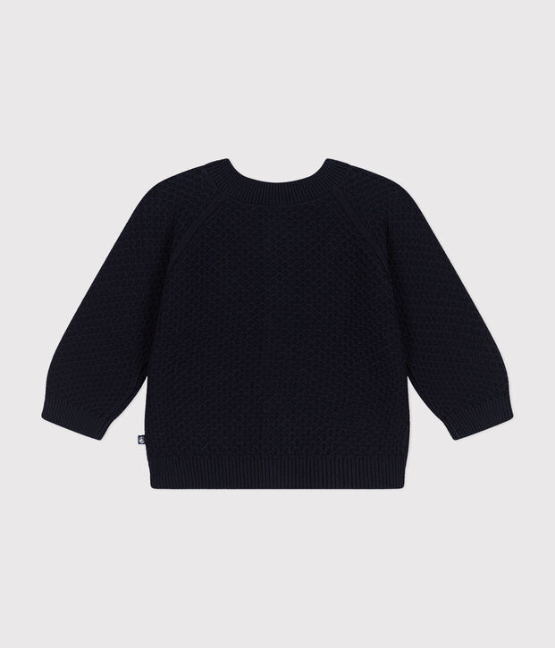 Cardigan en tricot de coton b&eacute;b&eacute; bleu marine