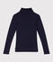 Sous-pull femme l'iconique en laine et coton bleu SMOKING