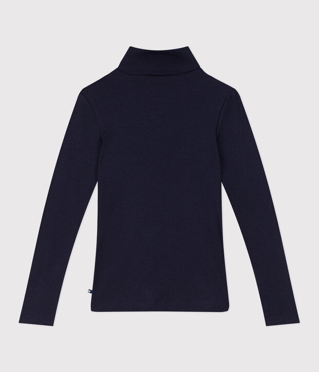 Sous-pull femme l'iconique en laine et coton bleu marine