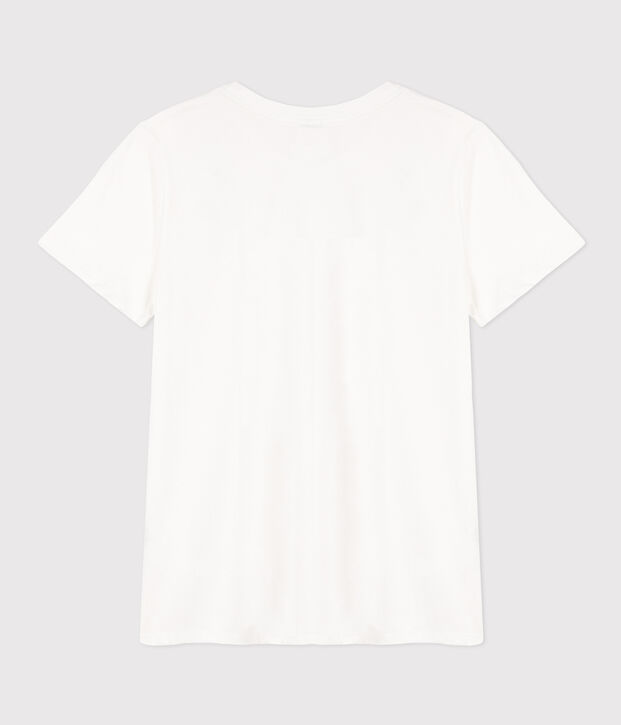 Tee-shirt LE DROIT col rond en coton Femme blanc