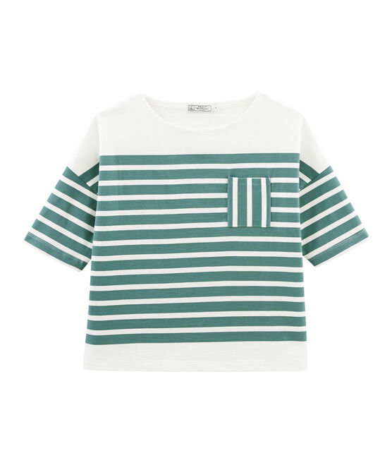 Marinière femme bleu BRUT/blanc MARSHMALLOW