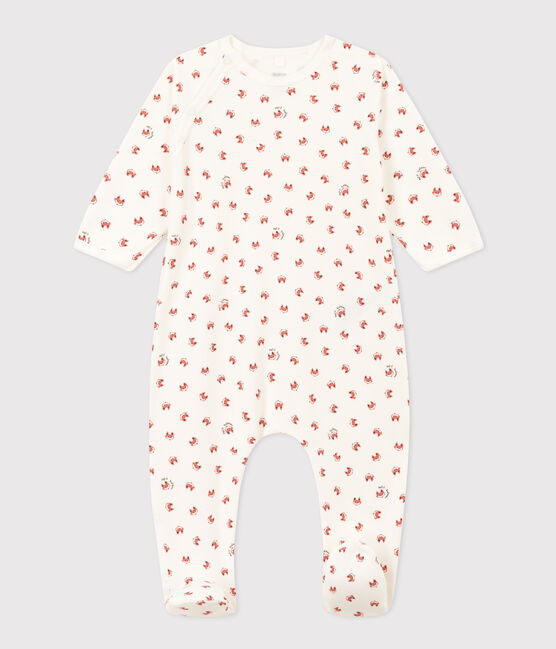 Pyjama bébé imprimé en molleton blanc MARSHMALLOW/blanc MULTICO