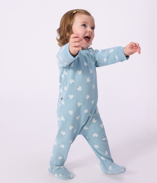 Jupe Petite Fille Petit Bateau – Bleu Imprimé Cœurs, Taille 5 Ans, Ample Avec Volants, Occasion TBE