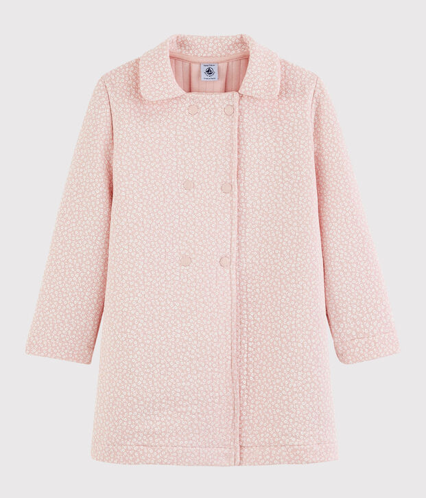 Manteau en tubique matelass&eacute; enfant fille rose