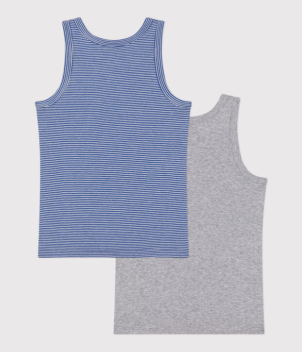 Lot de 2 d&eacute;bardeurs enfant en coton &agrave; rayures multicouleur