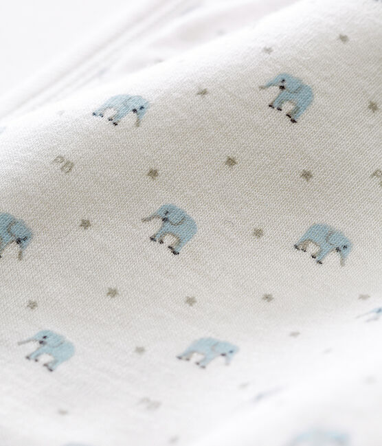 Bavoir bébé garçon imprimé blanc MARSHMALLOW/blanc MULTICO