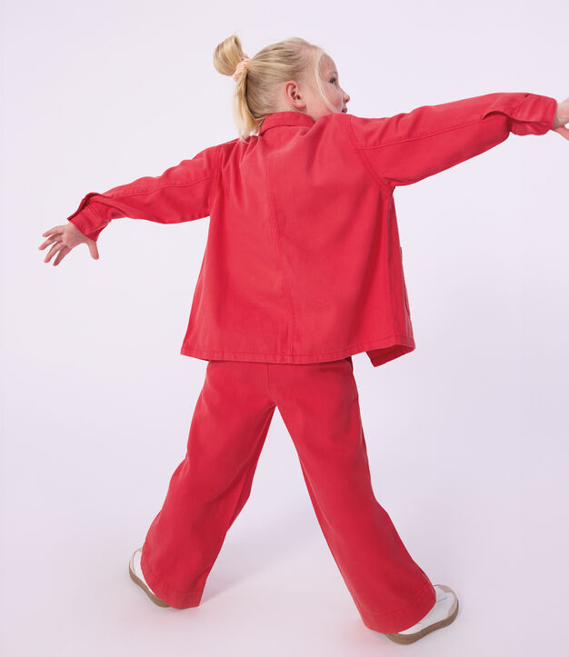 Veste enfant en coton unie rouge