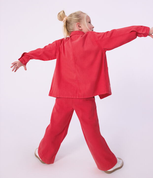 Veste enfant en coton unie rouge