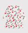 Robe enfant en coton manches longues &agrave; fleurs &eacute;cru/multicouleur