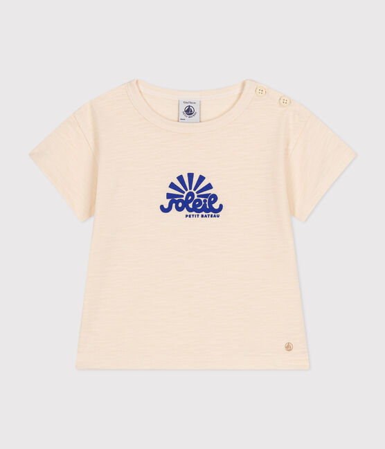 Tee-shirt manches courtes en jersey flammé bébé écru AVALANCHE