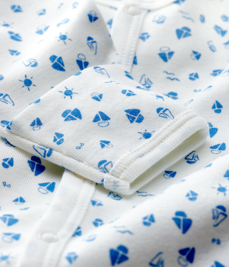 Combisac &agrave; &eacute;toiles b&eacute;b&eacute; en coton biologique blanc MARSHMALLOW/gris GRIS