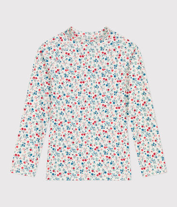 Tee-shirt de bain anti uv enfant manche longue fleuri