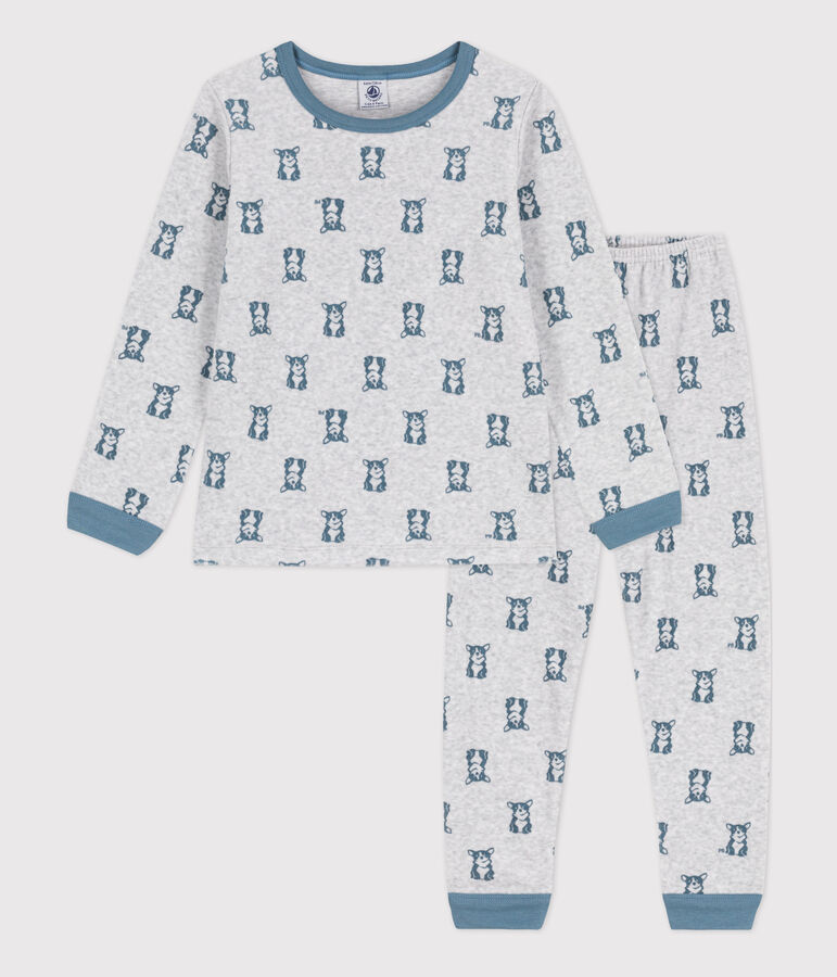 Pyjama en velours  enfant gris POUSSIERE/ ROVER