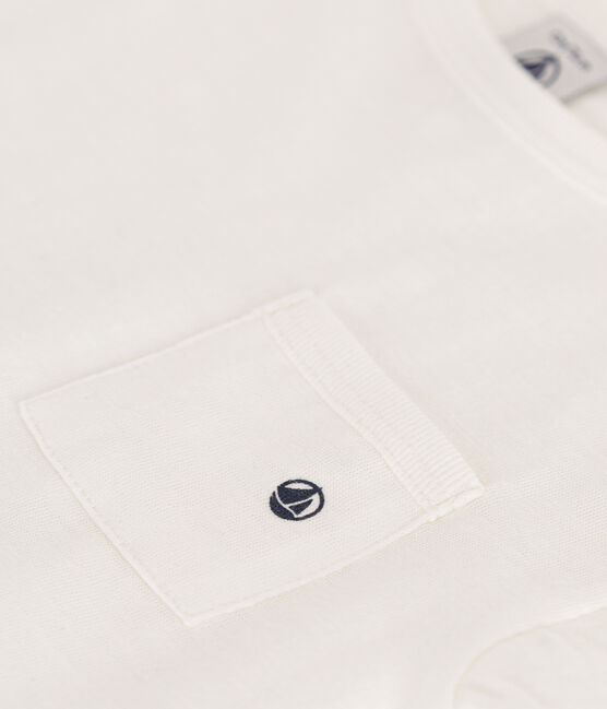 Tee-shirt manches courtes en jersey flammé bébé blanc MARSHMALLOW