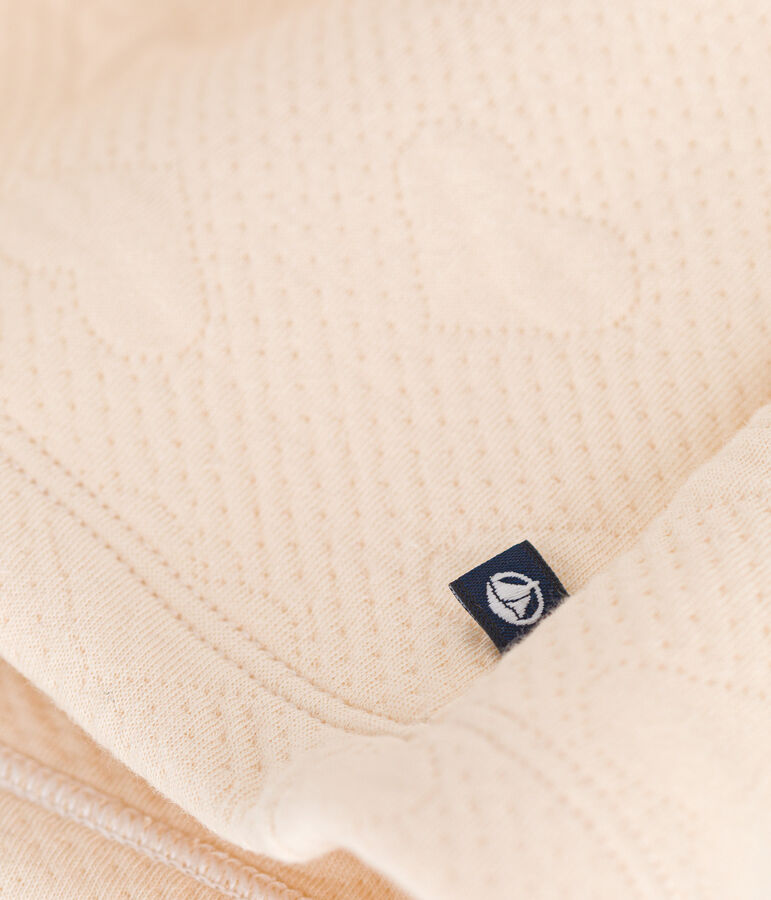 Robe manches longues bi-mati&egrave;re enfant fille &eacute;cru AVALANCHE