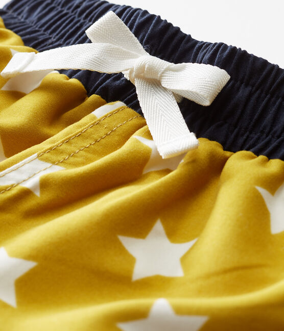 Short de plage imprimé bébé garçon jaune BAMBOO/blanc MARSHMALLOW