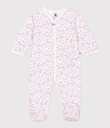 Pyjama bébé en velours imprimé fleuri