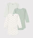 Lot de 3 bodies manches longues imprimé baleines en coton bébé