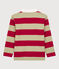 Polo manches longues rayés en coton enfant garçon rouge TERKUIT/ JERRYCAN