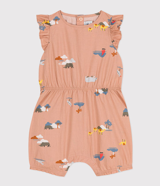 Combinaison courte bébé en popeline imprimée VINTAGE/ MULTICO