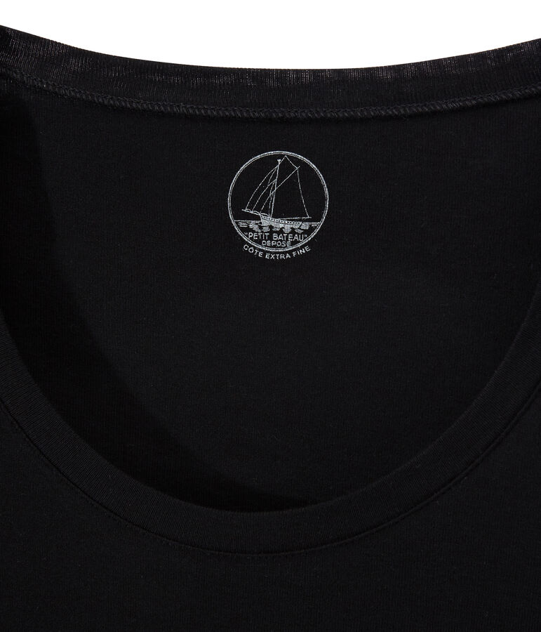 Tee-shirt manches longues femme en coton l&eacute;ger noir