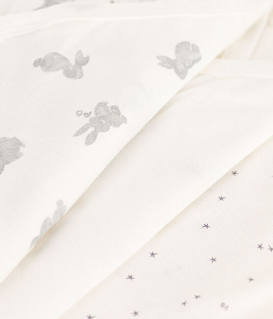 Lot de 3 bodies croisés manches courtes lapins en coton variante 1