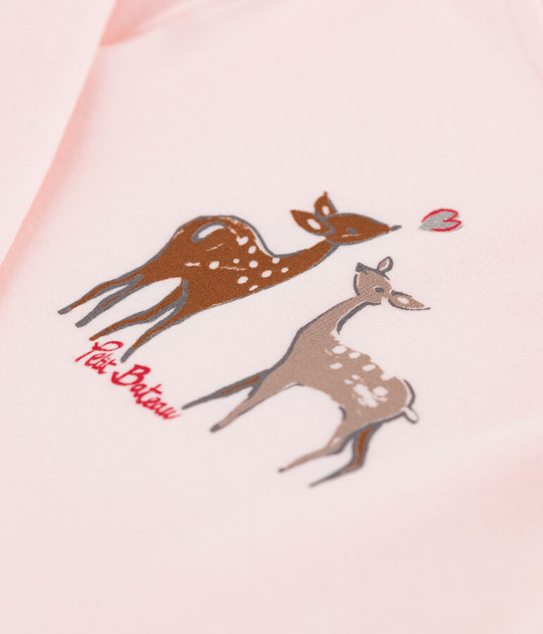 Tee-shirt s&eacute;rigraphi&eacute; enfant fille rose FLEUR