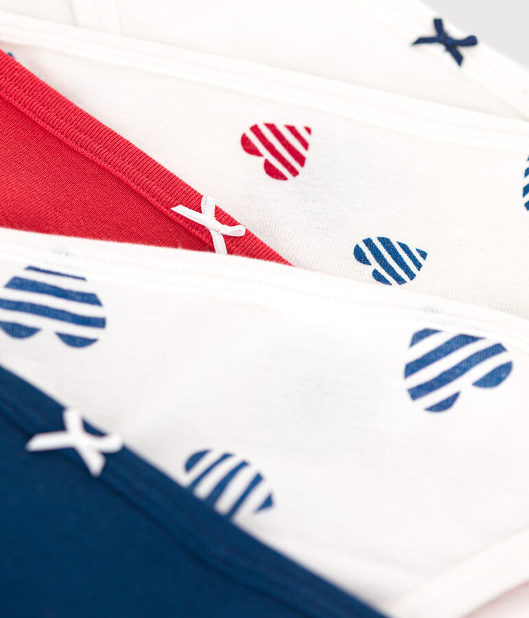 Lot de 5 culottes femme en coton imprim&eacute; c&oelig;urs variante 1