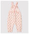 Salopette imprimé en molleton bébé fille rose FLEUR/blanc MULTICO