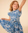 Robe imprimée sans manche en popeline enfant fille bleu BEACH/ MULTICO