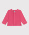 Cardigan bébé en coton uni rose PEONIA