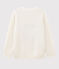 Pull manches longues en tricot laine et coton blanc MARSHMALLOW/ MULTICO CN