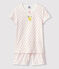 Pyjacourt à pois roses petite fille en coton blanc MARSHMALLOW/rose GRETEL
