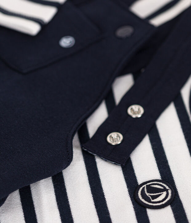 Ensemble salopette et marini&egrave;re en jersey &eacute;pais b&eacute;b&eacute; multicouleur