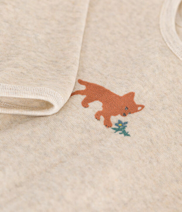 Pyjama en velours b&eacute;b&eacute; beige chin&eacute;