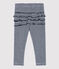 Legging en coton bébé. bleu SMOKING/blanc MARSHMALLOW