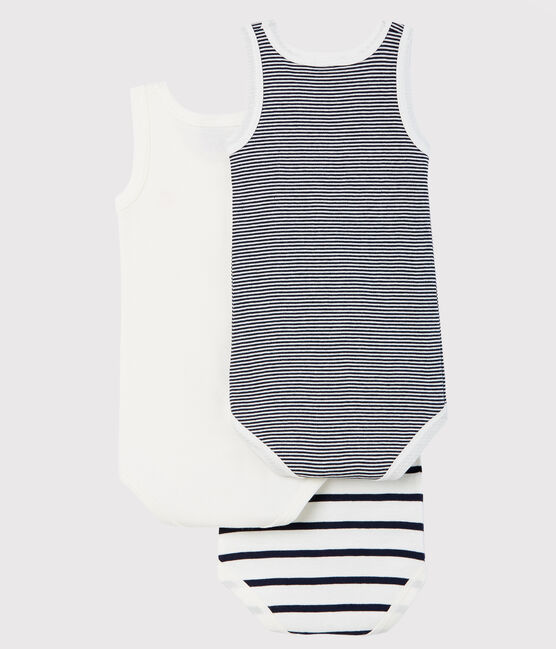 Lot De 3 Bodies Sans Manches Bebe Variante 1 Petit Bateau