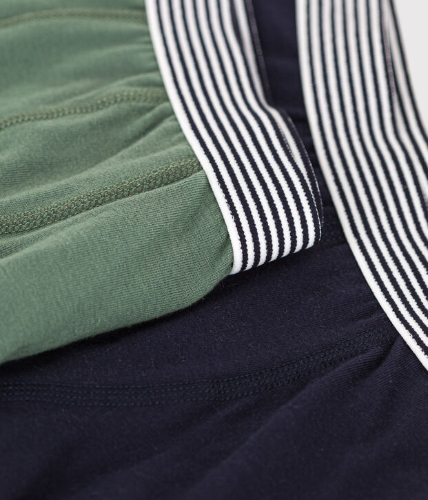 Lot de 2 boxers en coton et &eacute;lasthanne enfant multicouleur