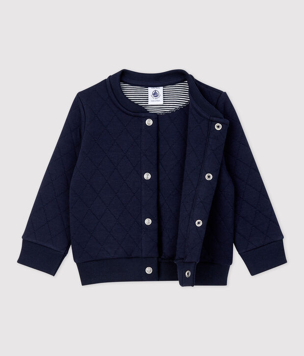 Cardigan en tubique matelass&eacute; b&eacute;b&eacute; bleu marine